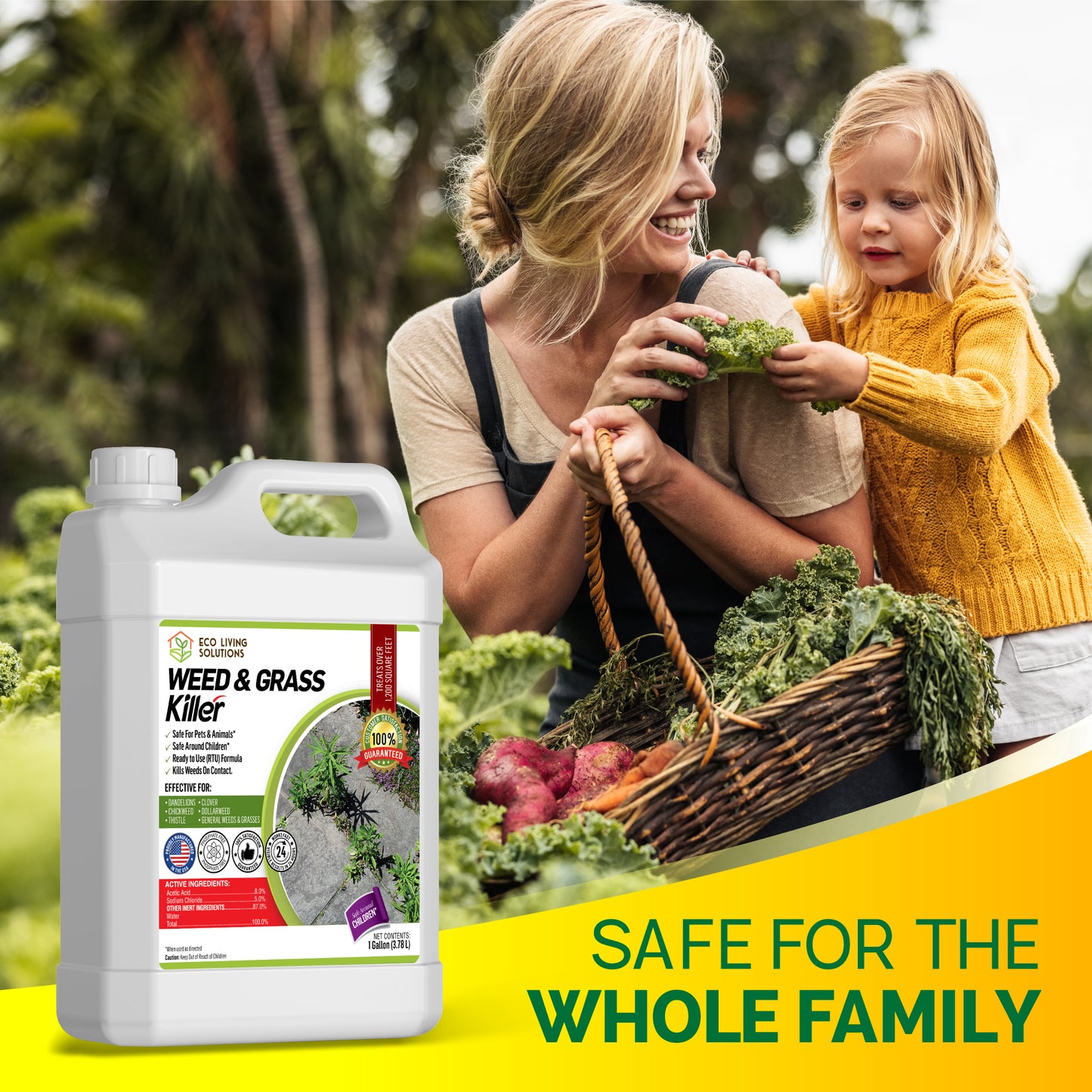 Organic Vinegar Weed Killer & Grass Killer - 1 Gallon