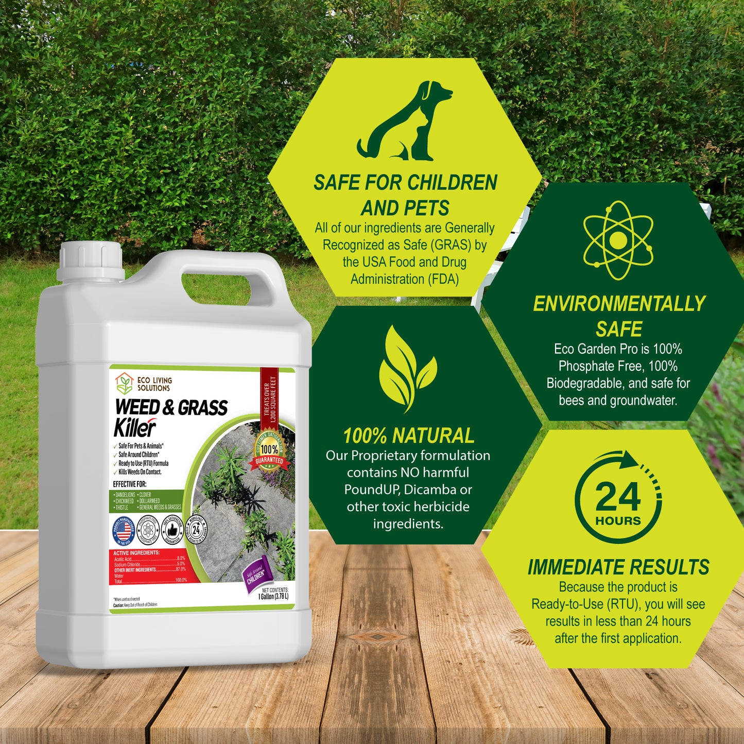 Organic Vinegar Weed Killer & Grass Killer - 1 Gallon